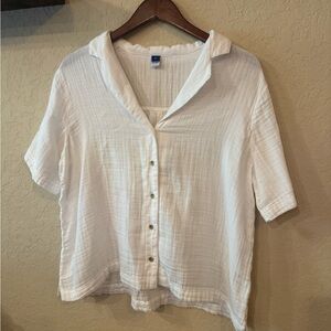 White Button-Up Women's Top